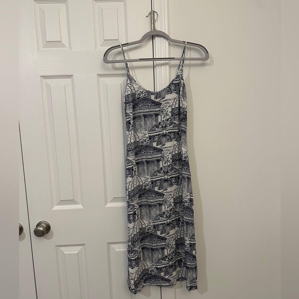 Reformation Black and White Printed Midi Dress